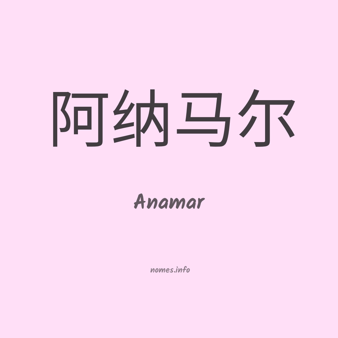 Anamar em chinês