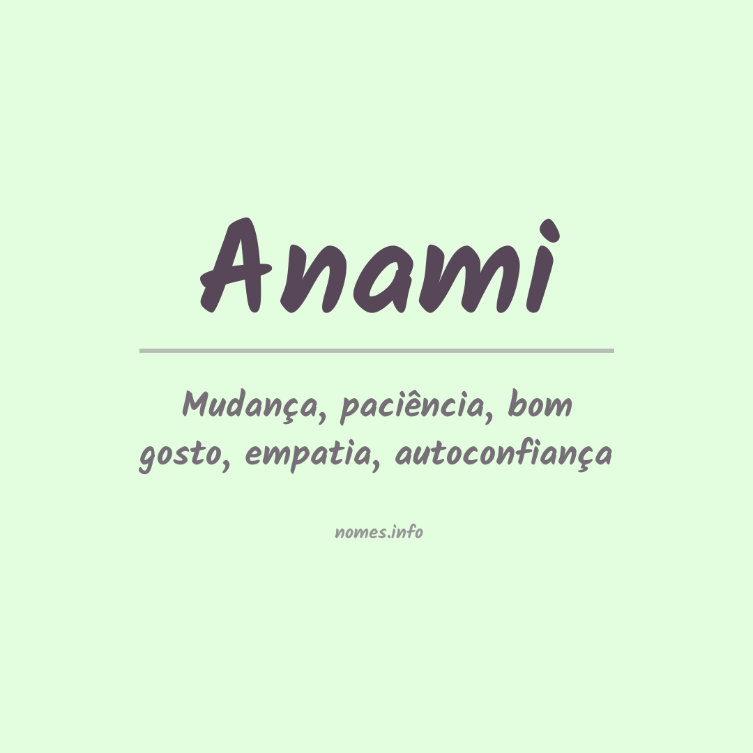 Significado do nome Anami