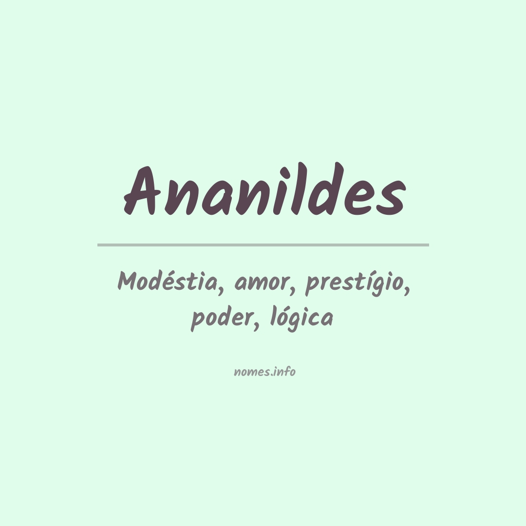 Significado do nome Ananildes