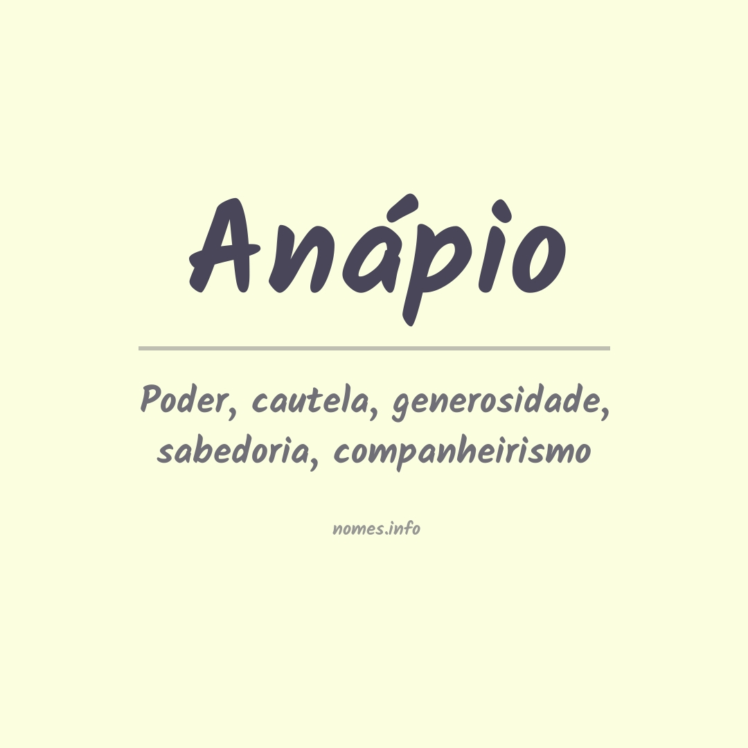 Significado do nome Anápio