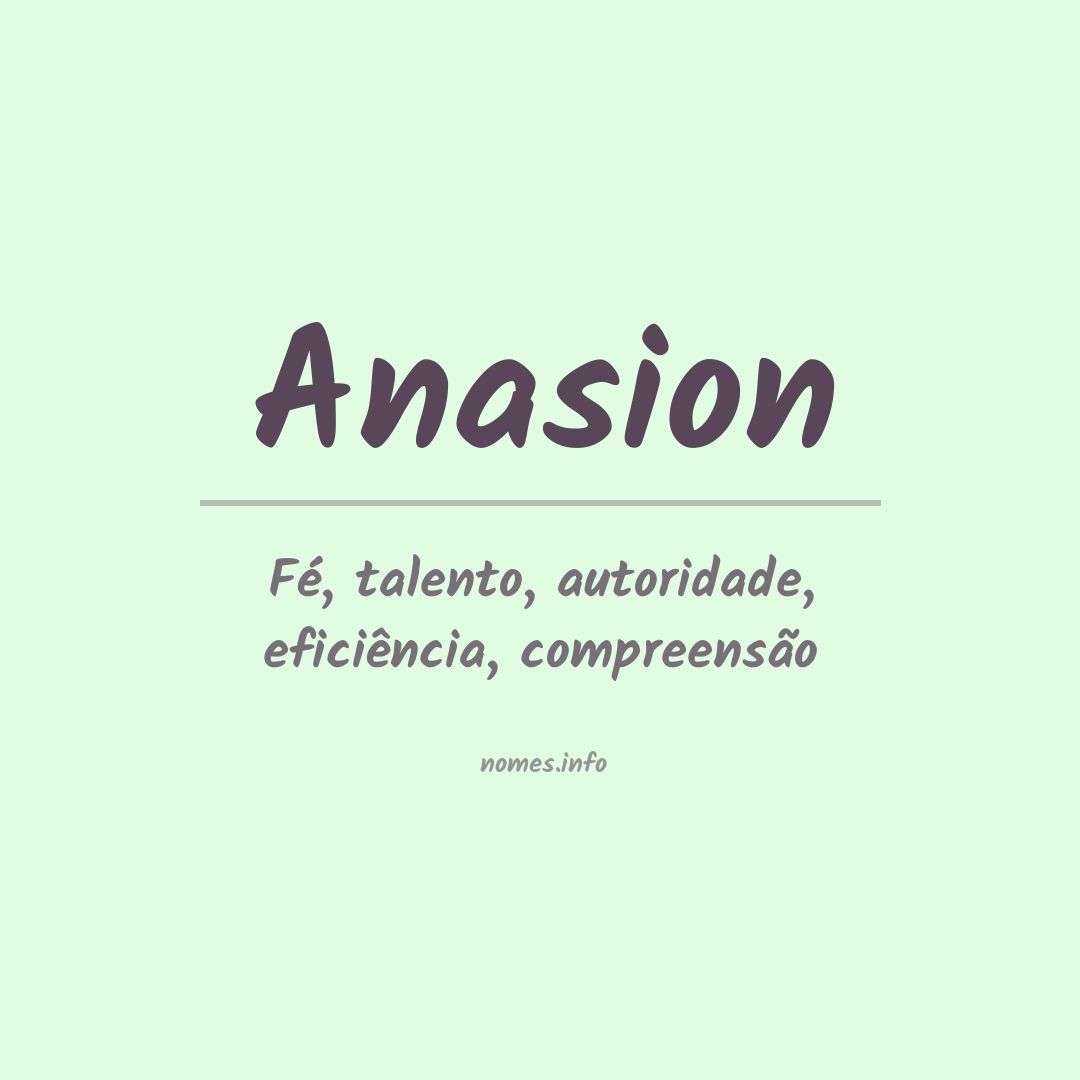 Significado do nome Anasion