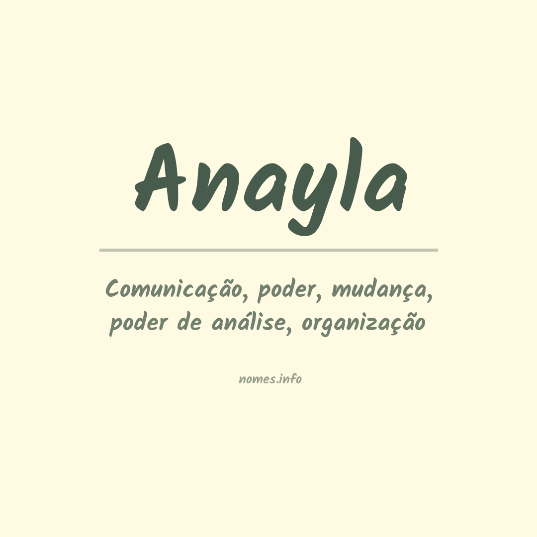 Significado do nome Anayla