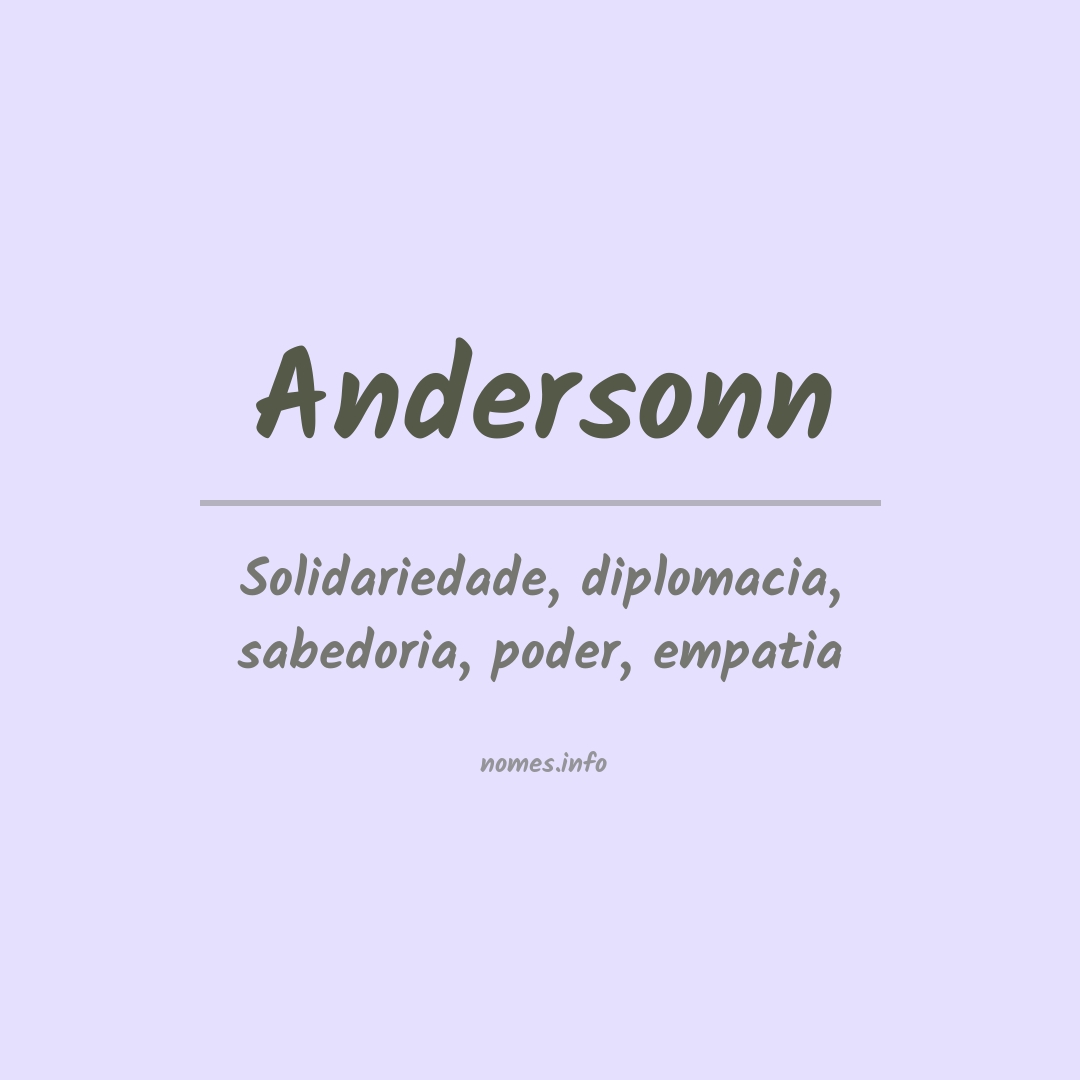 Significado do nome Andersonn
