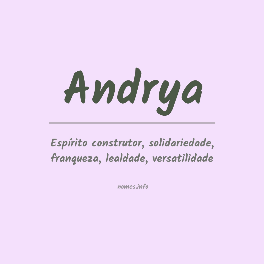 Significado do nome Andrya