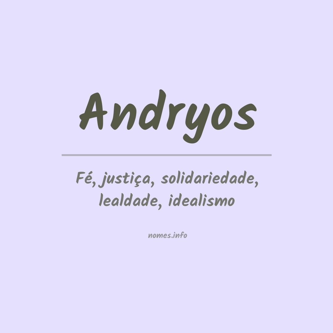 Significado do nome Andryos