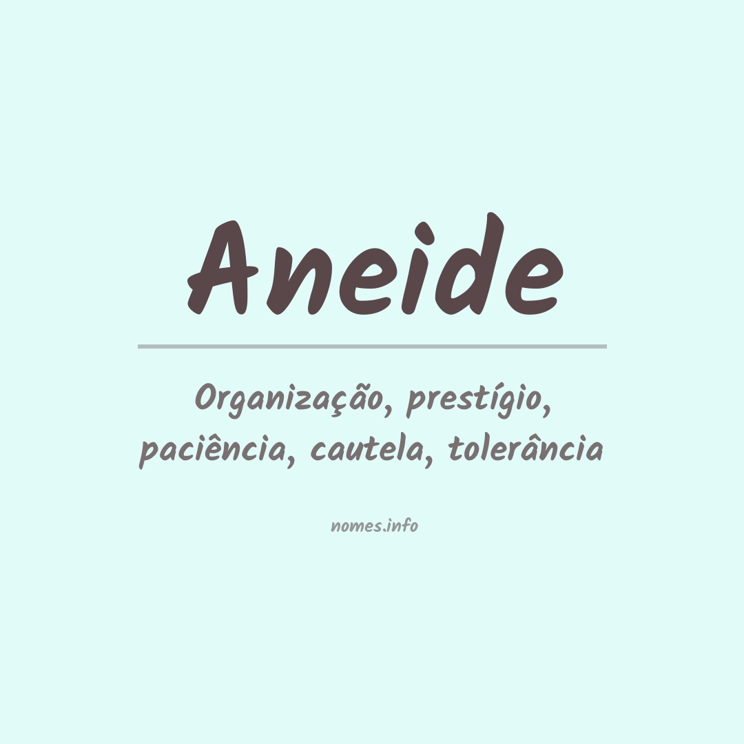Significado do nome Aneide
