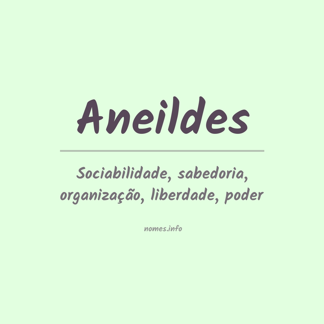 Significado do nome Aneildes