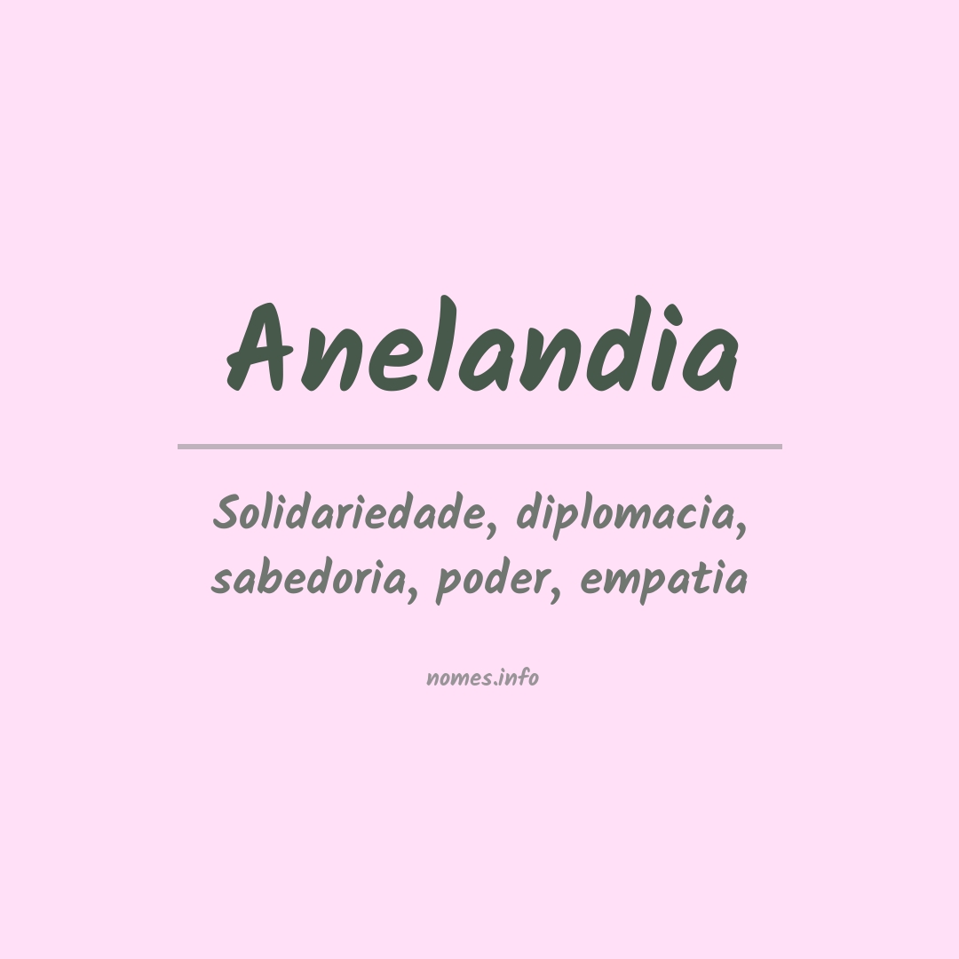 Significado do nome Anelandia