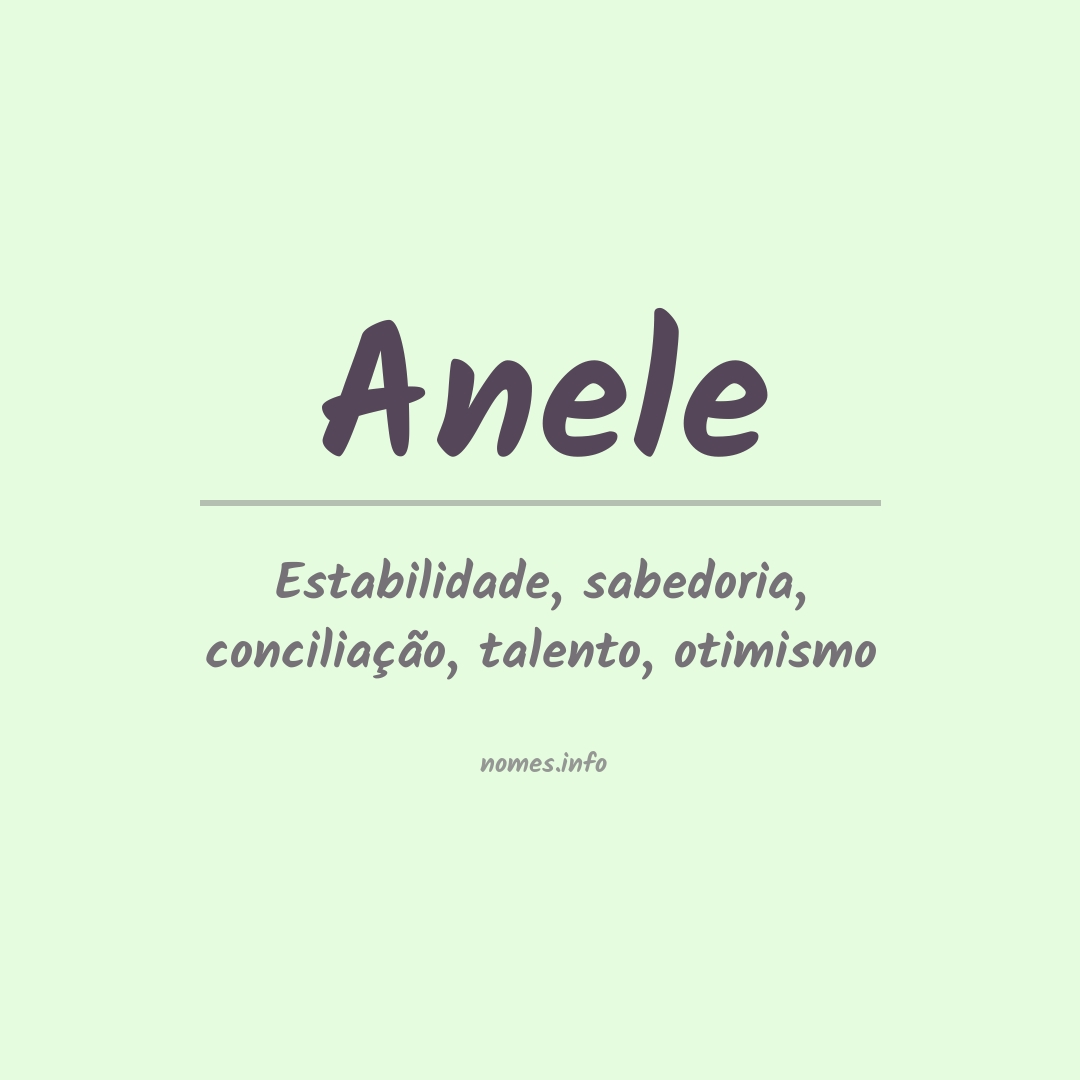 Significado do nome Anele