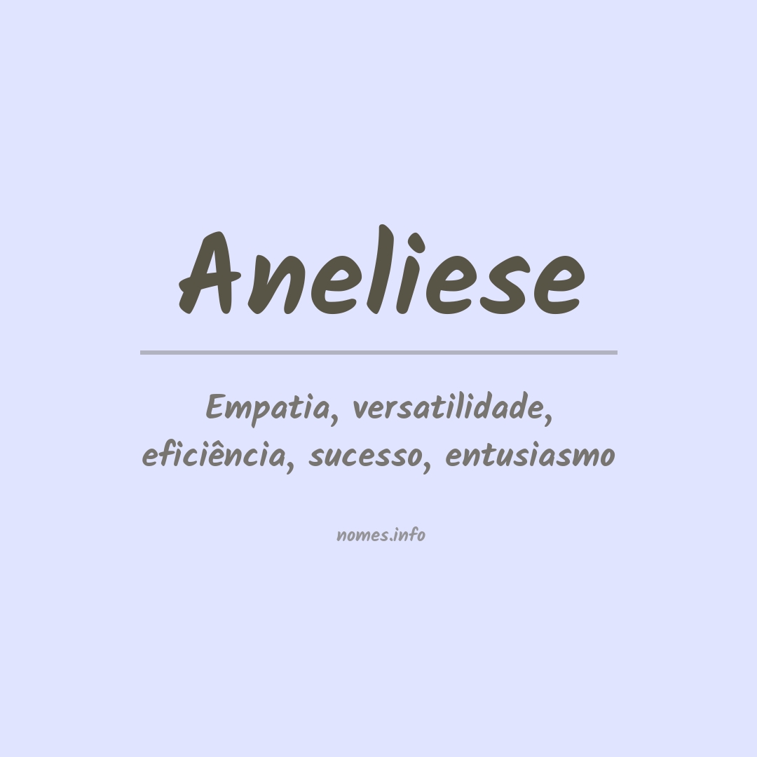 Significado do nome Aneliese