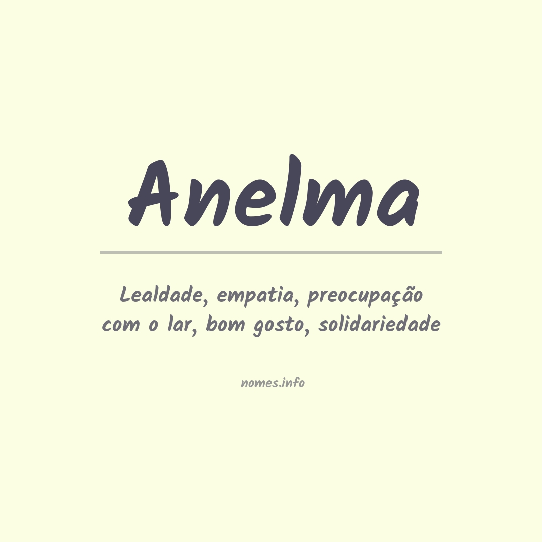 Significado do nome Anelma