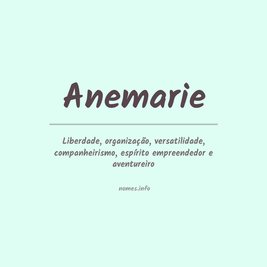 Significado do nome Anemarie