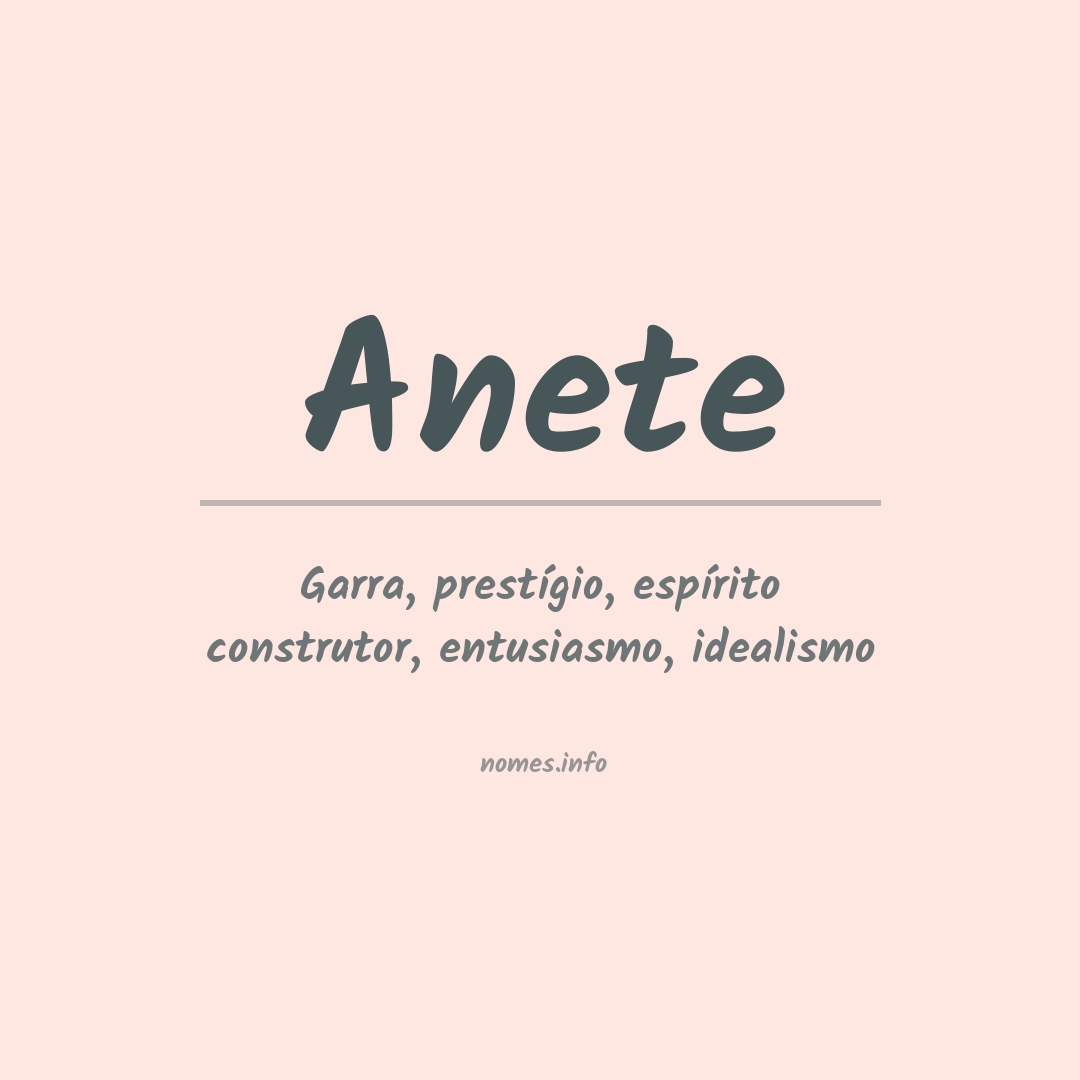 Significado do nome Anete