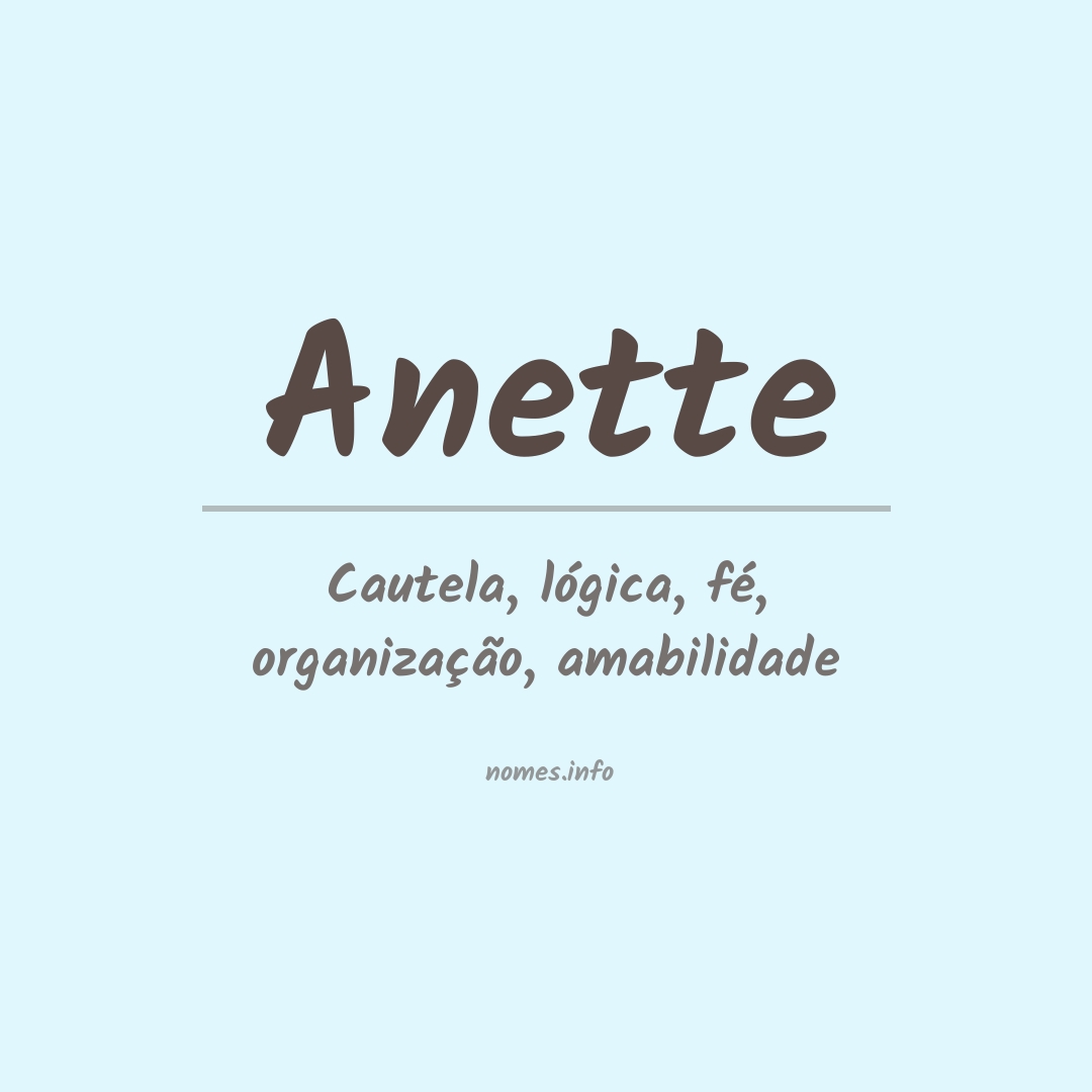 Significado do nome Anette