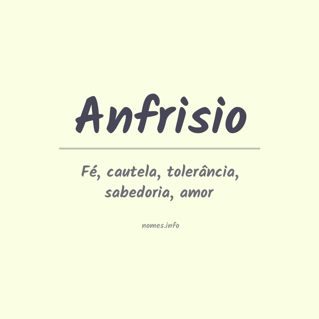 Significado do nome Anfrisio