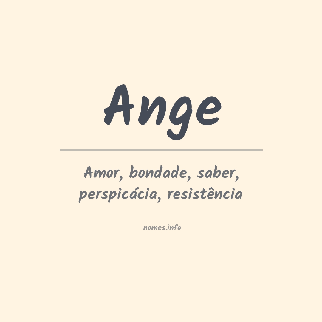 Significado do nome Ange