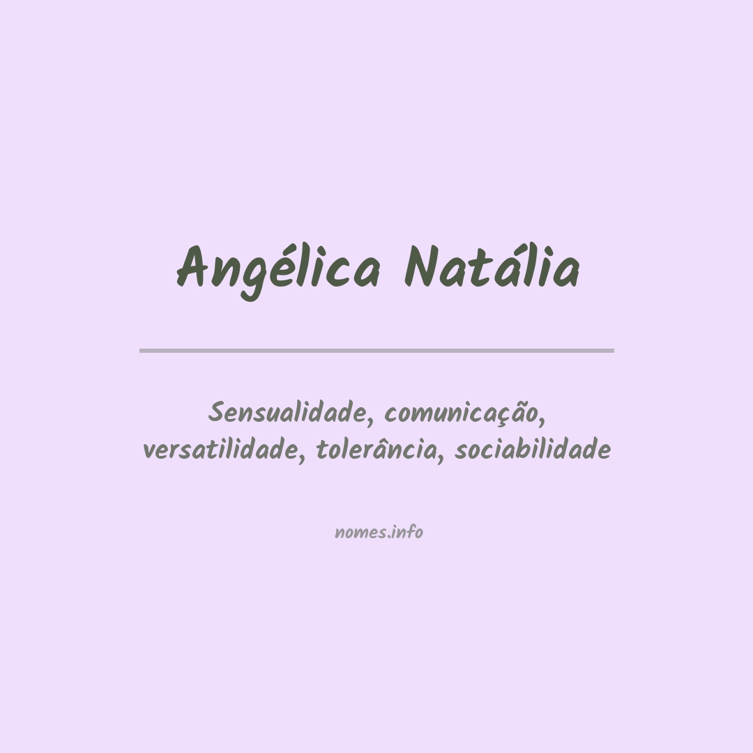Significado do nome Angélica natália
