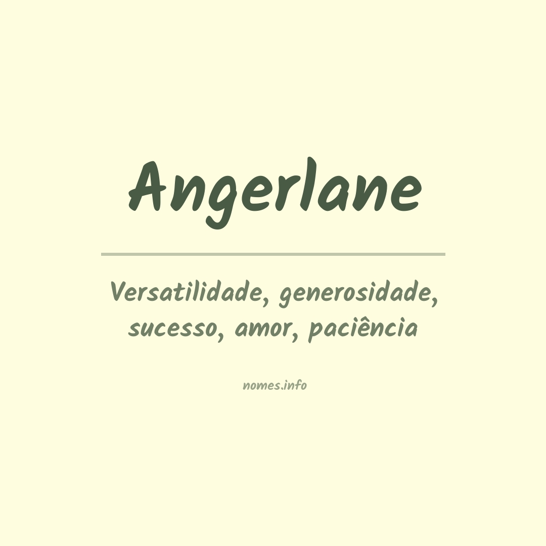 Significado do nome Angerlane