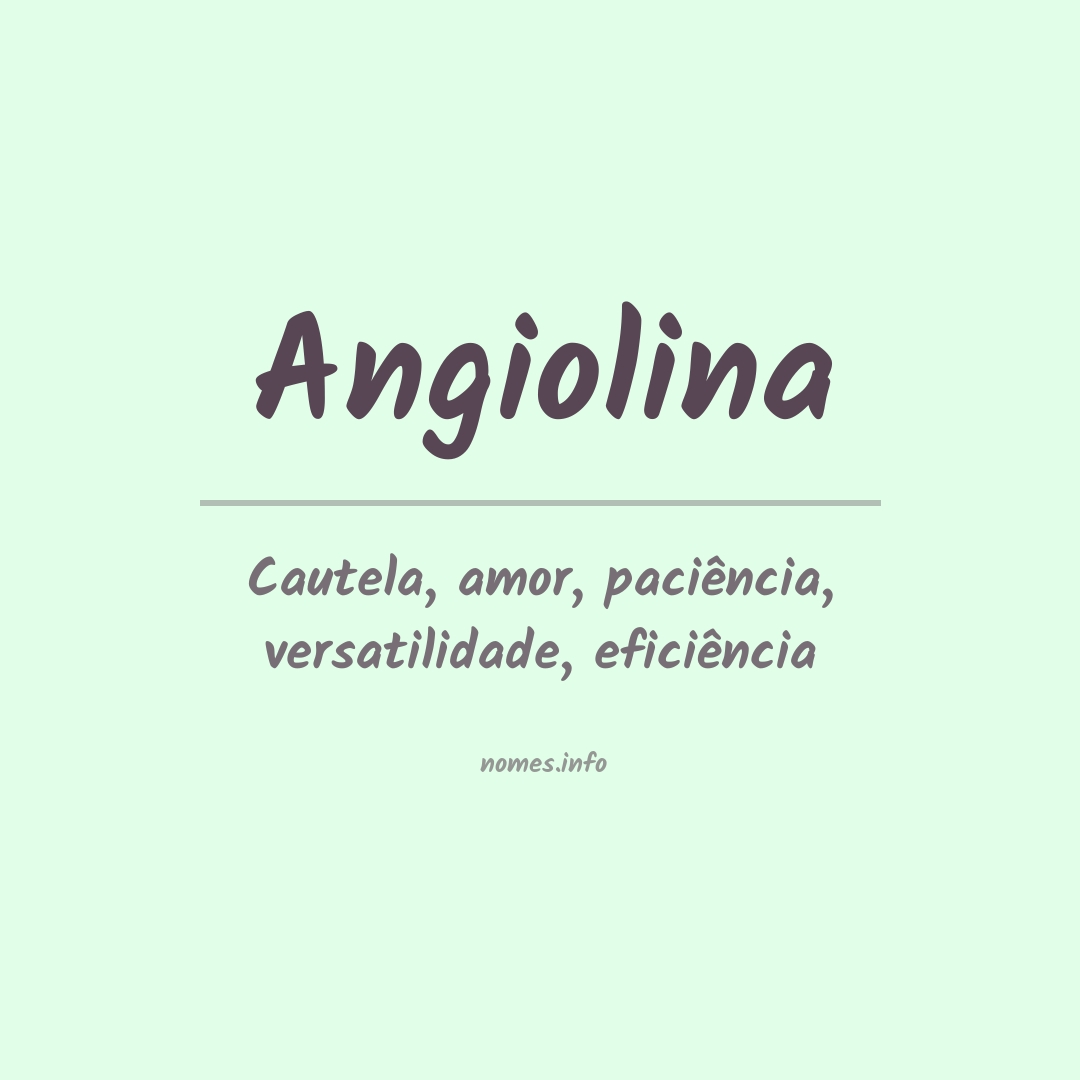 Significado do nome Angiolina