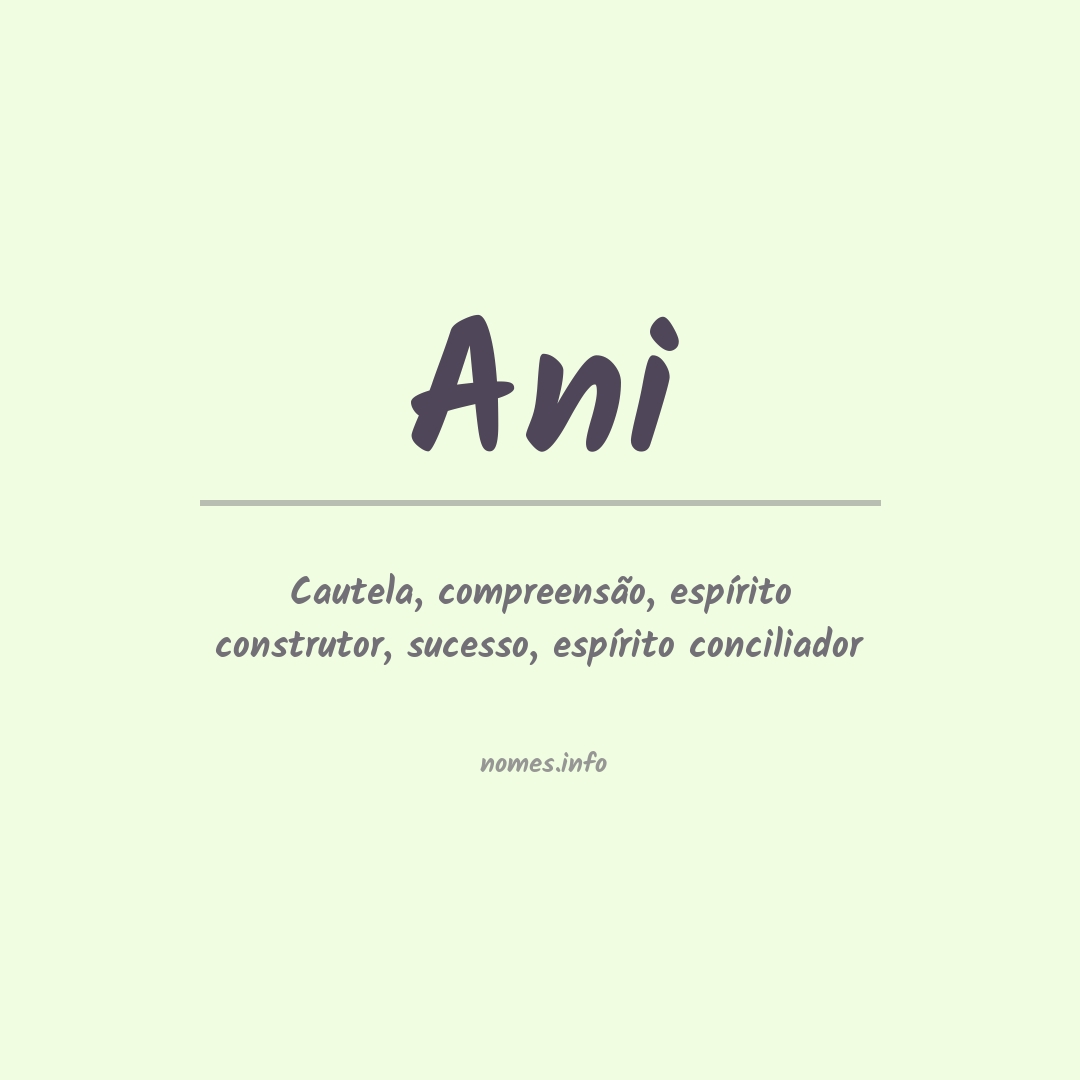 Significado do nome Ani