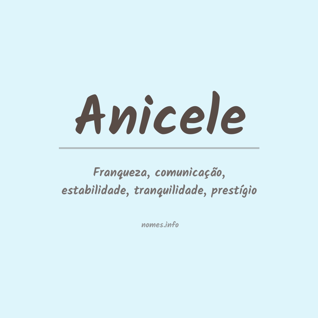 Significado do nome Anicele