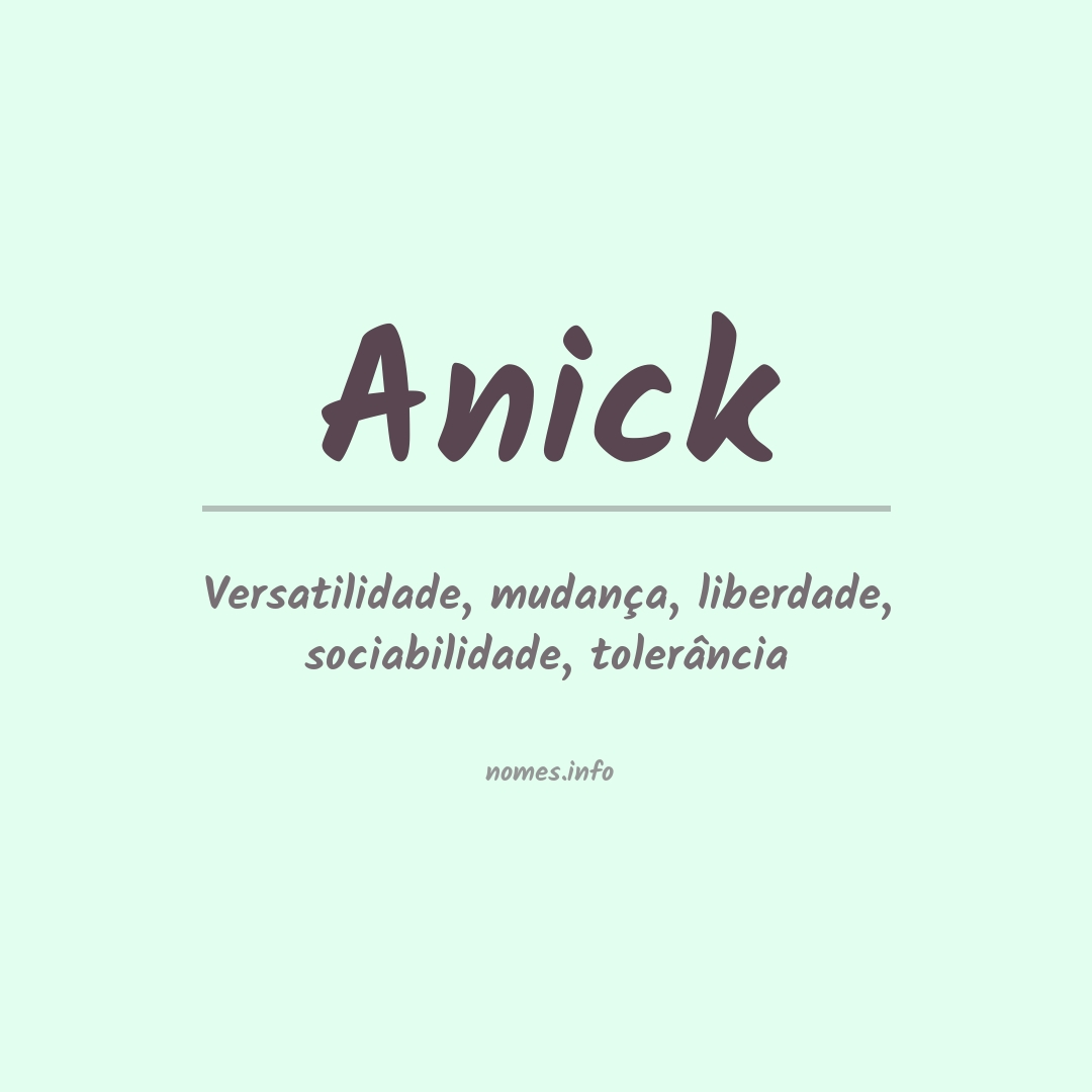 Significado do nome Anick