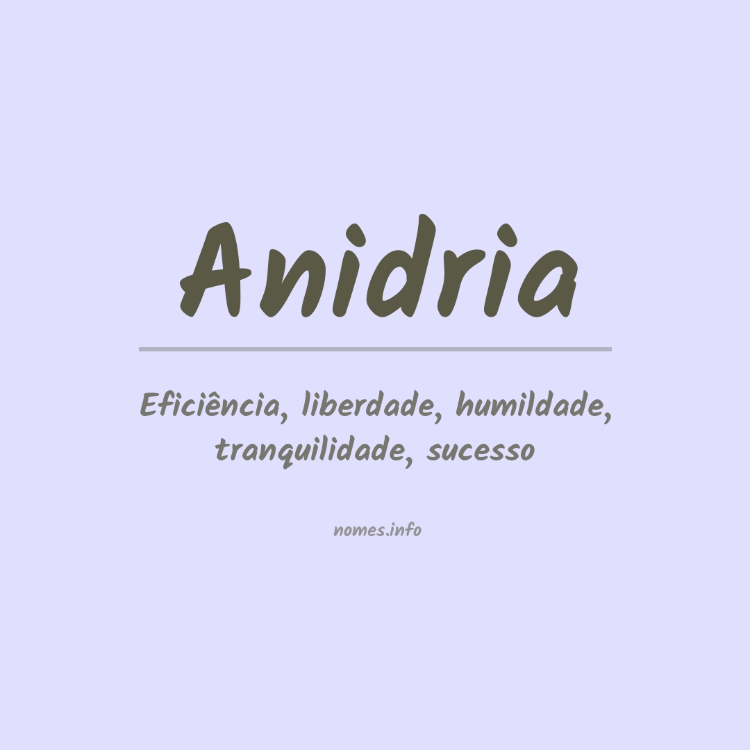 Significado do nome Anidria