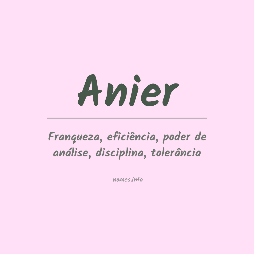 Significado do nome Anier