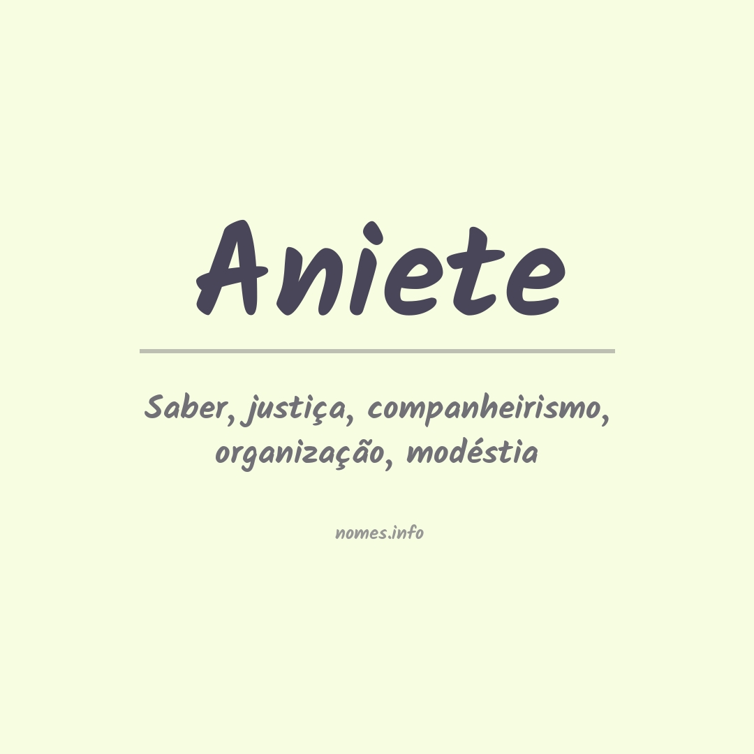 Significado do nome Aniete