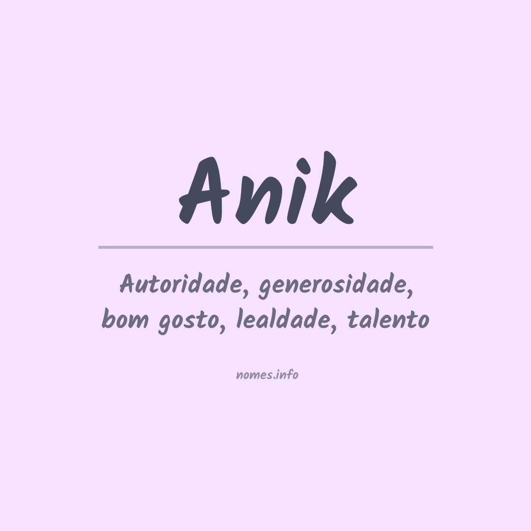 Significado do nome Anik