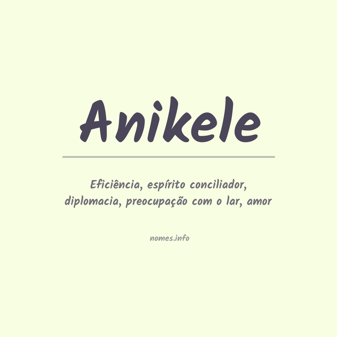 Significado do nome Anikele