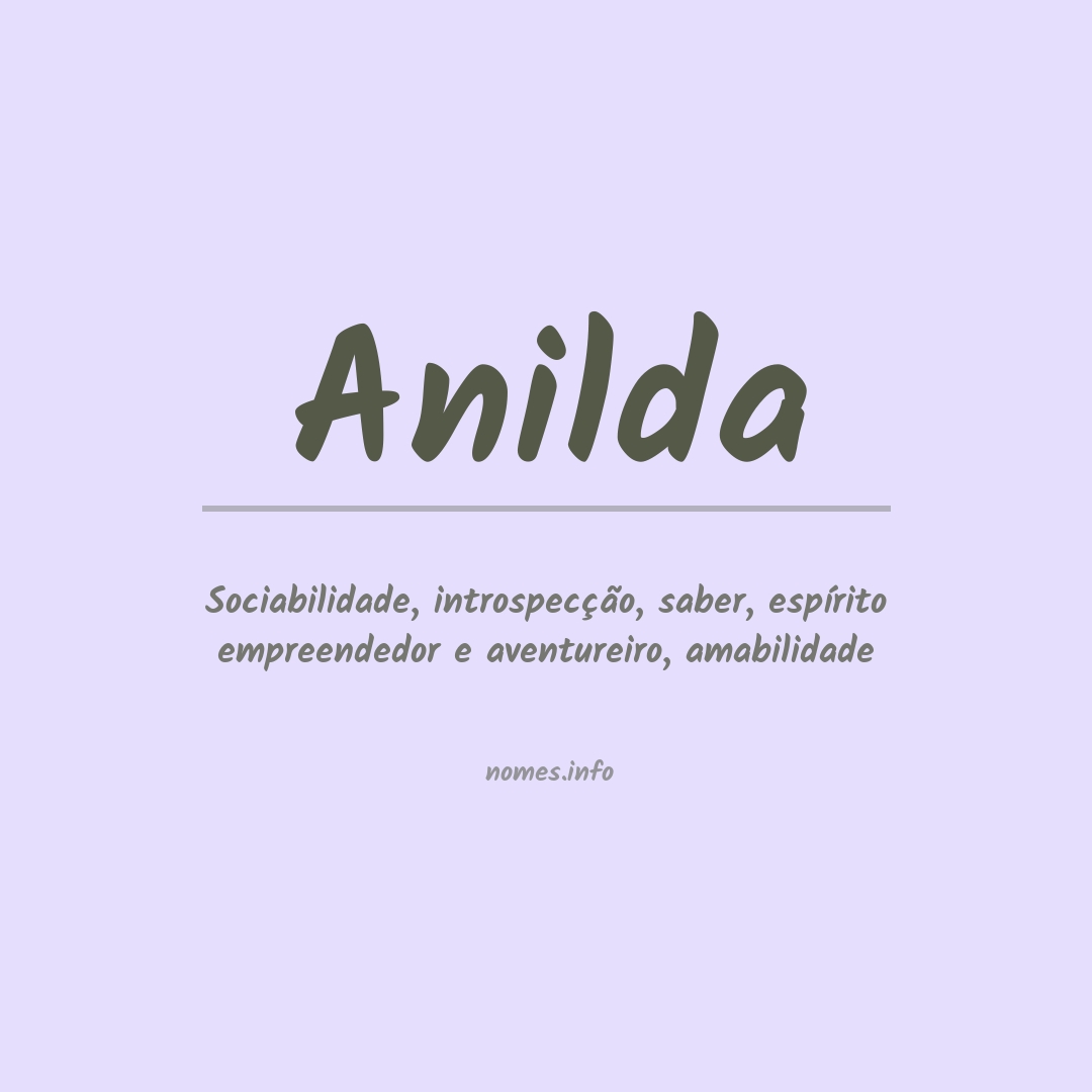 Significado do nome Anilda