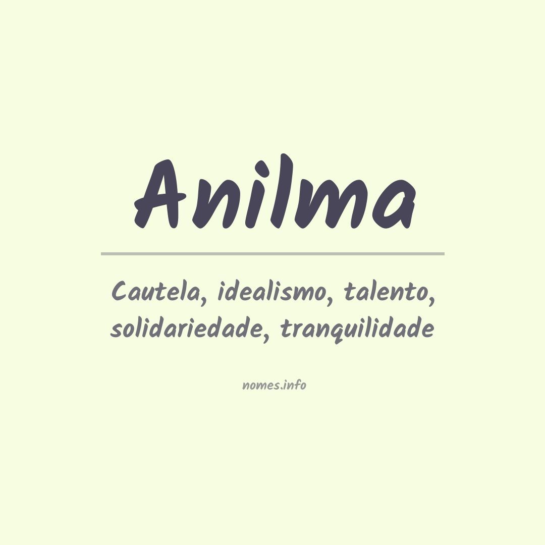 Significado do nome Anilma