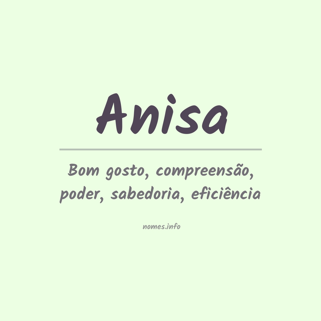 Significado do nome Anisa
