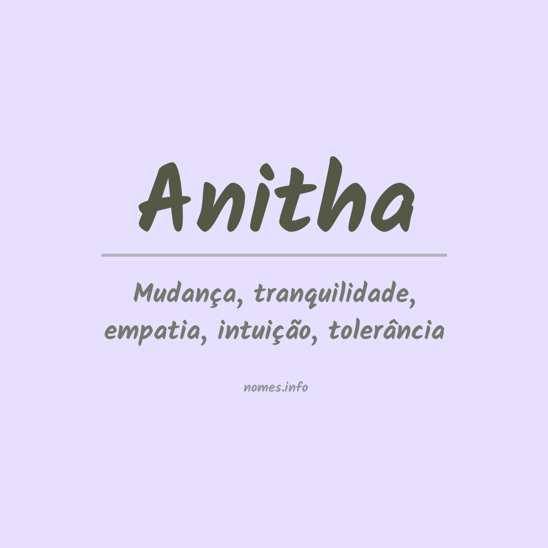 Significado do nome Anitha