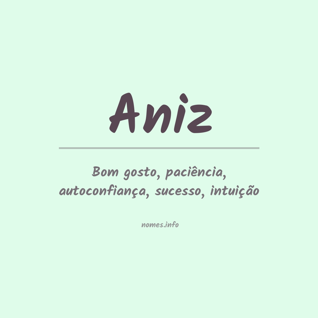 Significado do nome Aniz