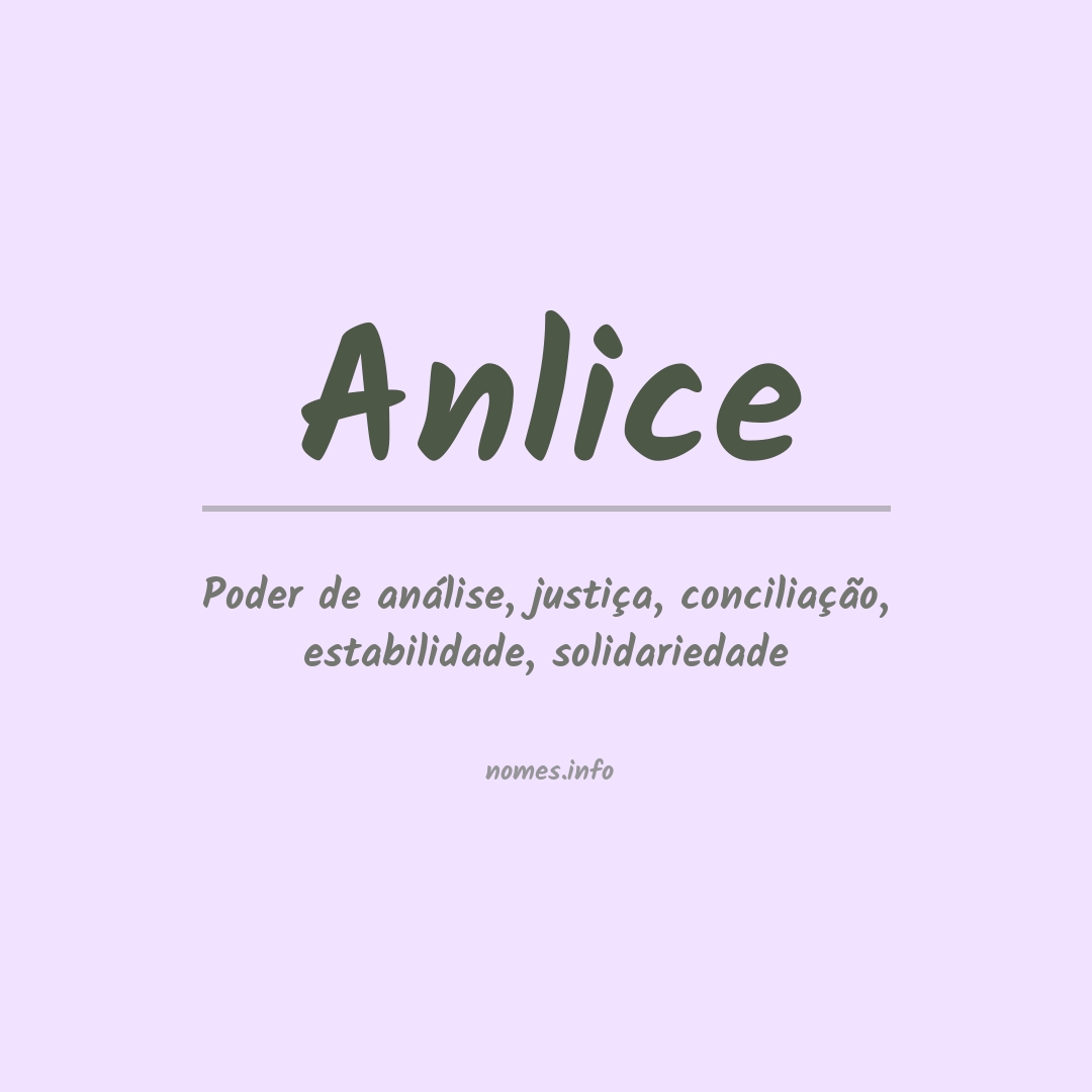 Significado do nome Anlice