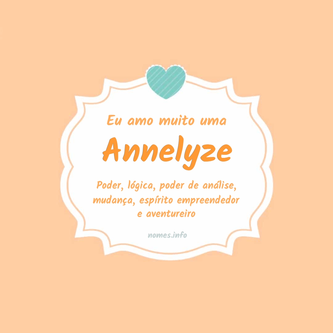 Eu amo muito Annelyze