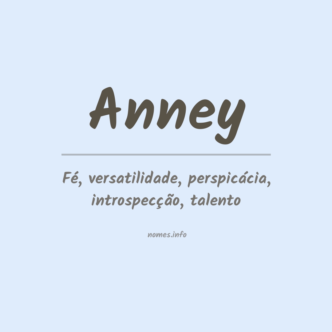 Significado do nome Anney