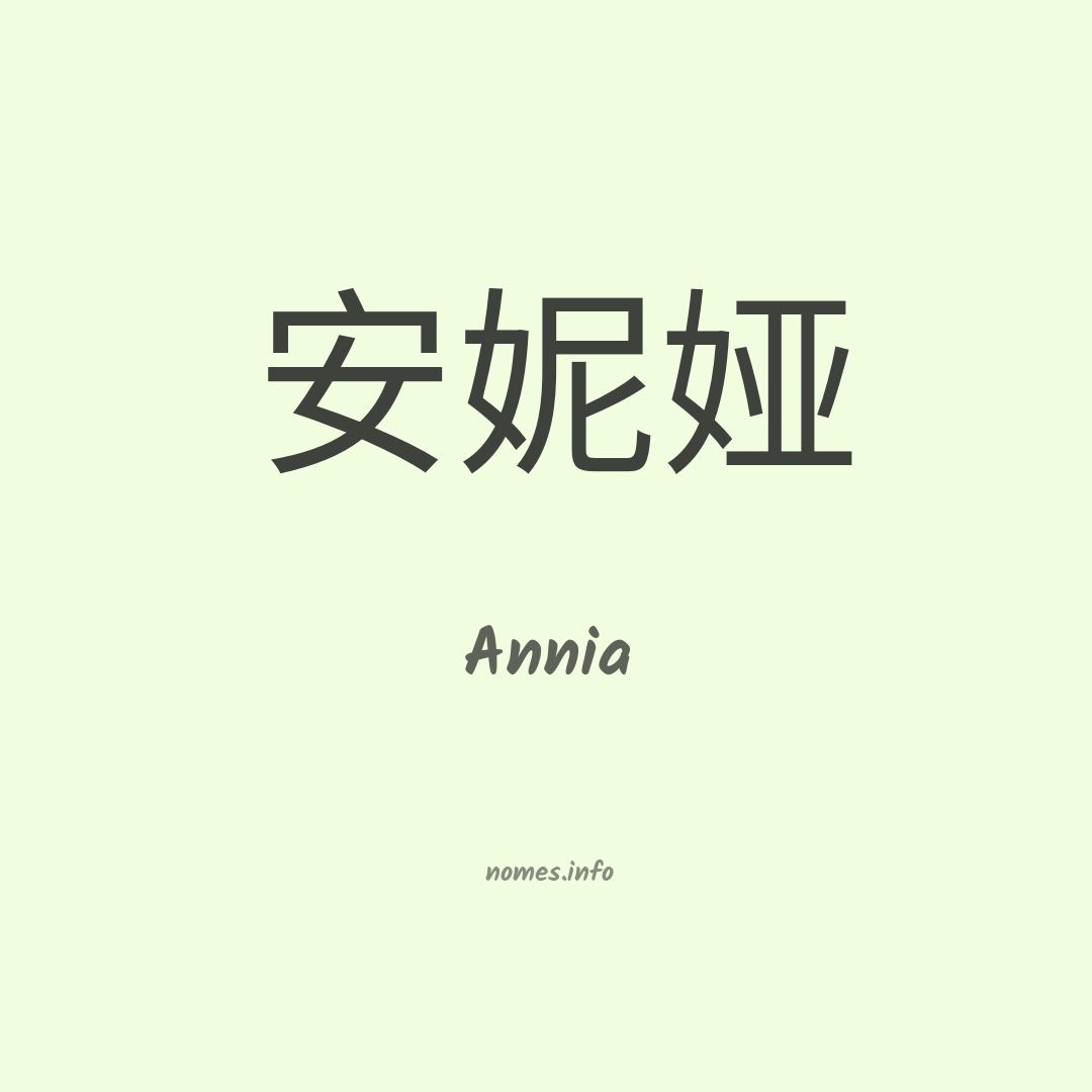 Annia em chinês Annia em chinês