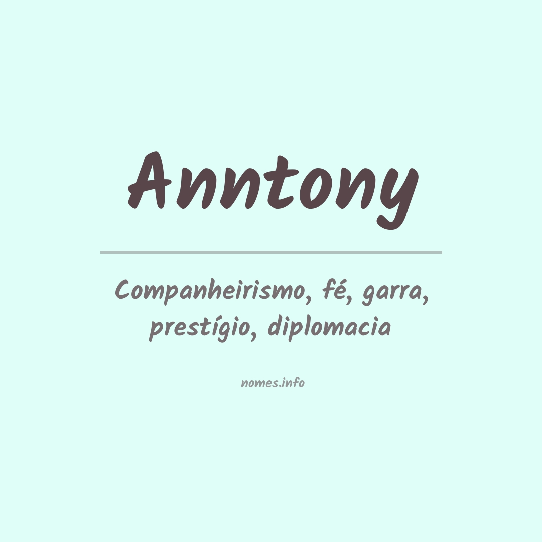 Significado do nome Anntony