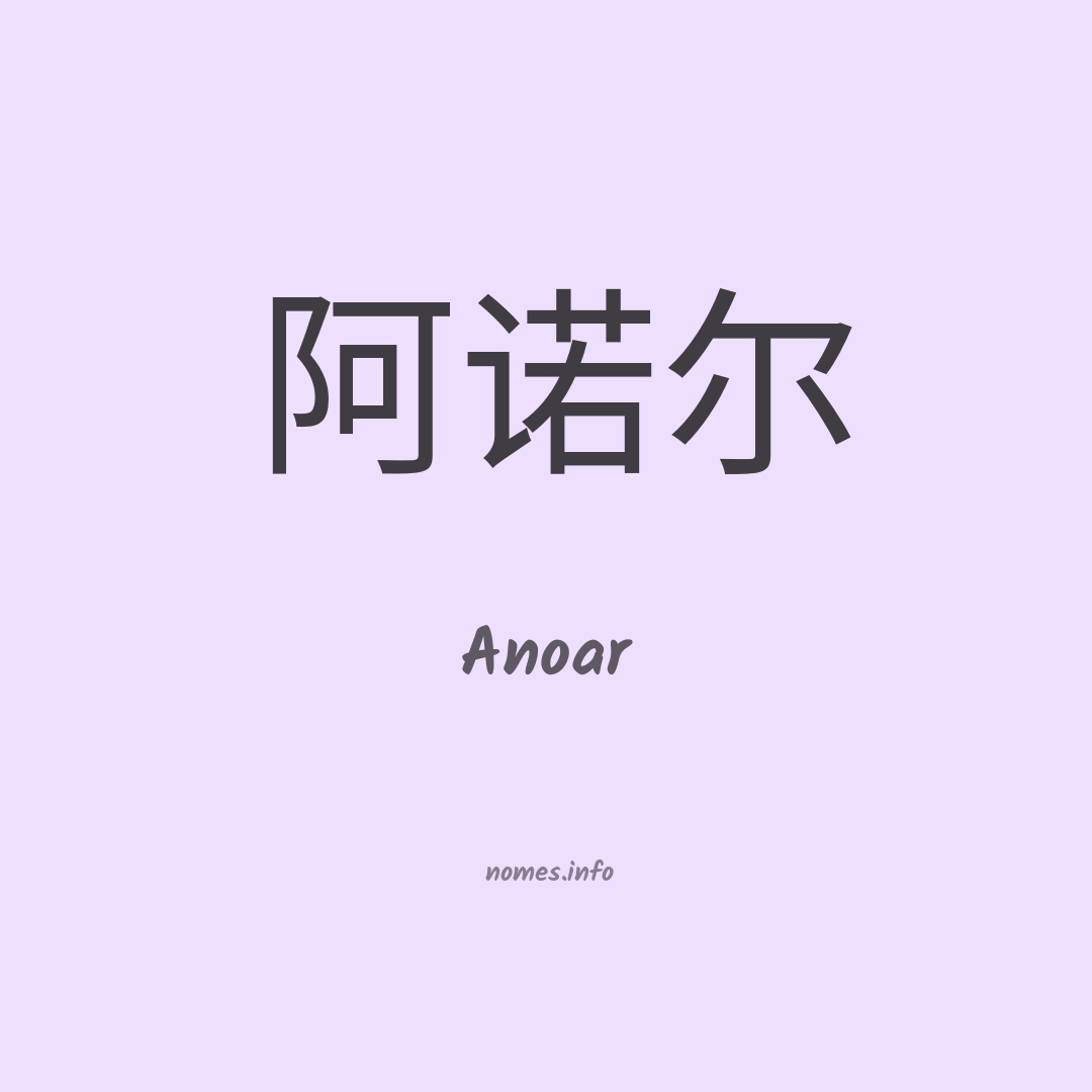Anoar em chinês