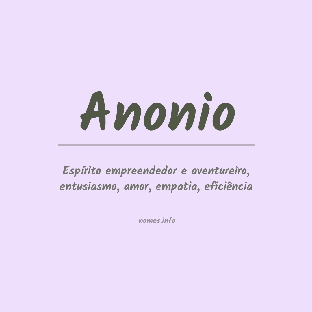 Significado do nome Anonio