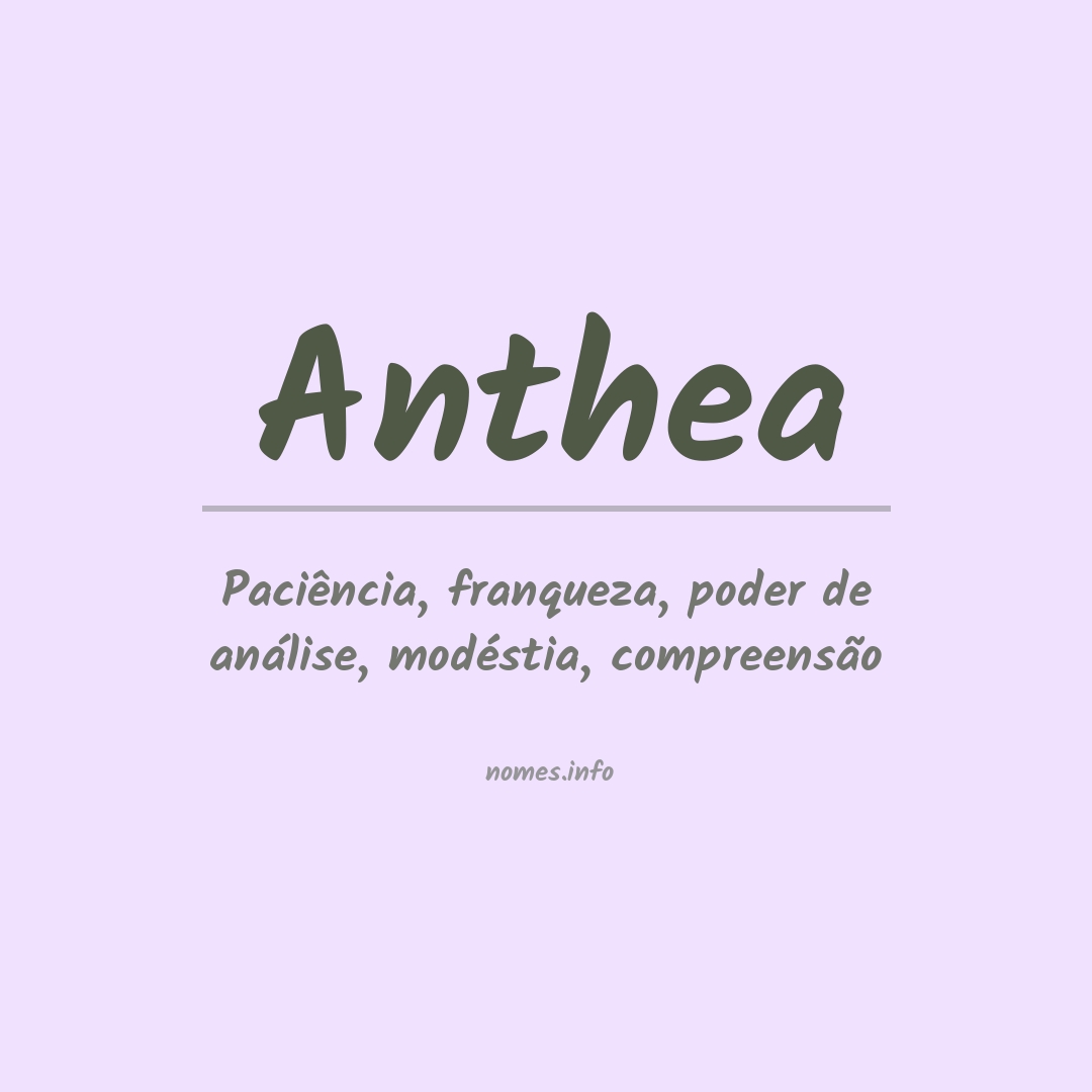 Significado do nome Anthea