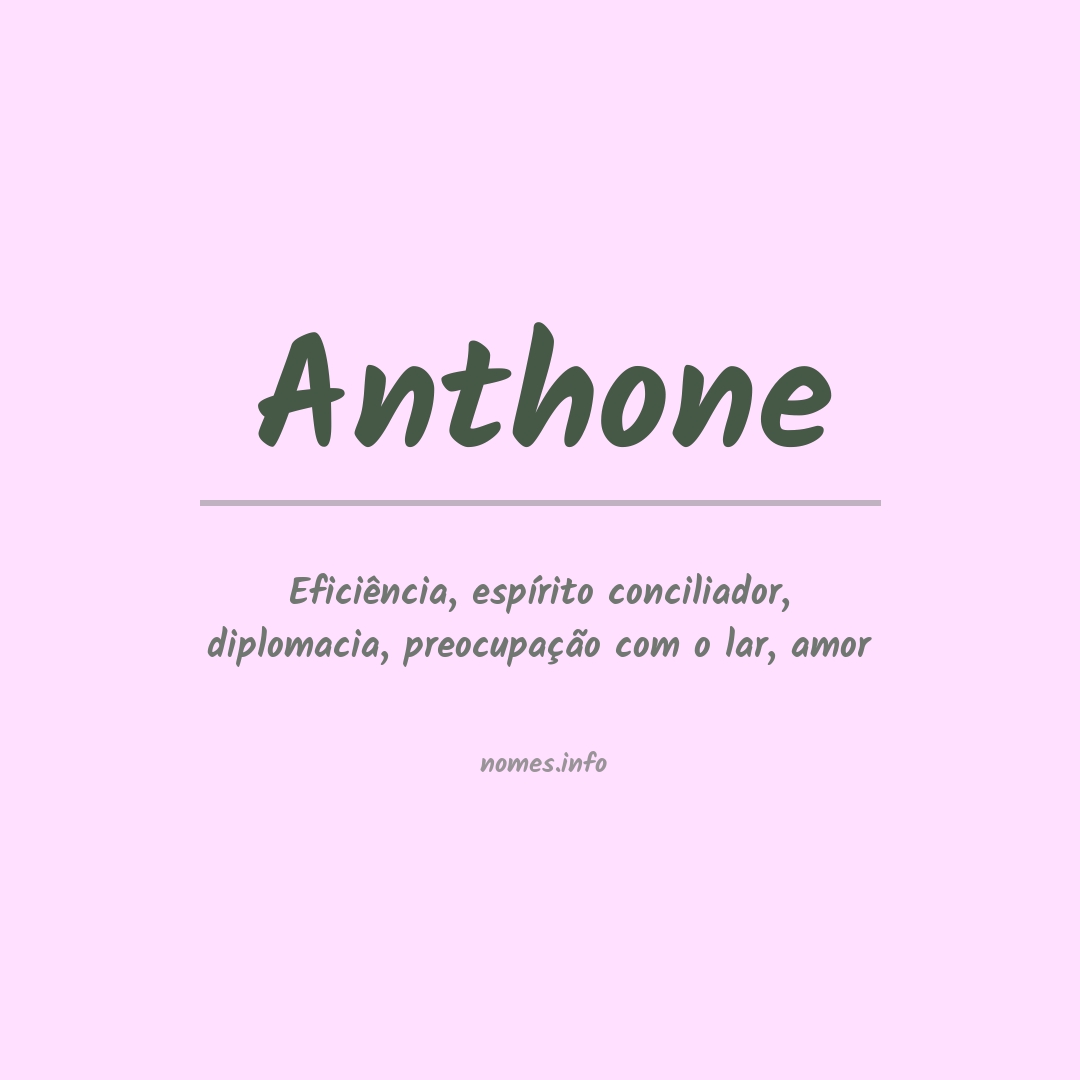 Significado do nome Anthone