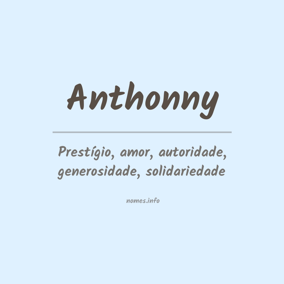 Significado do nome Anthonny