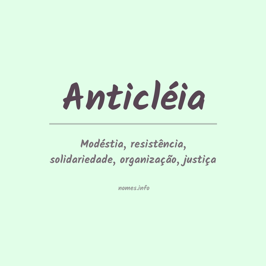 Significado do nome Anticléia
