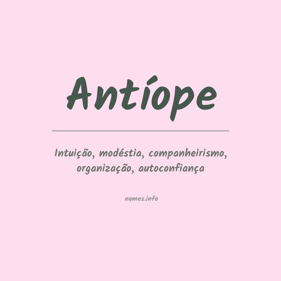 Significado do nome Antíope