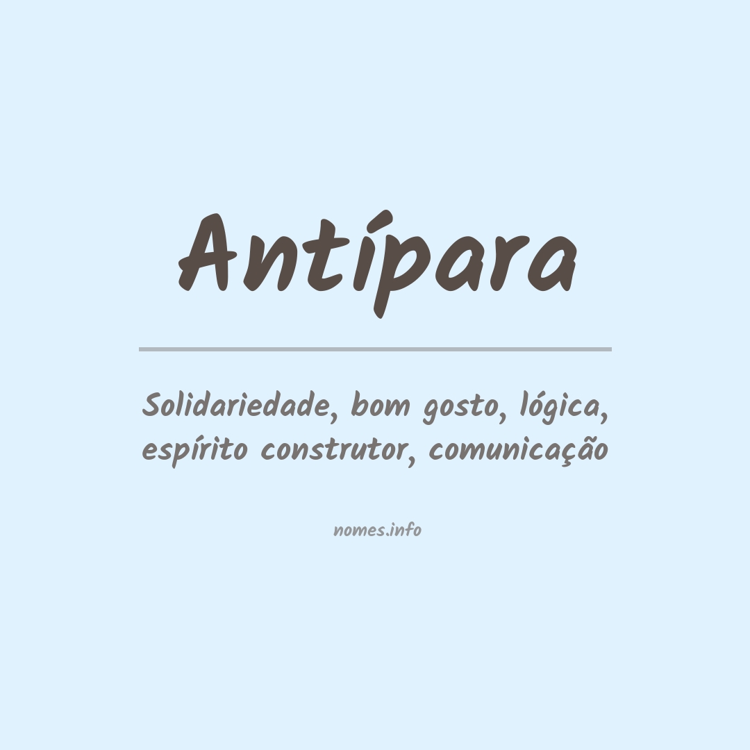 Significado do nome Antípara