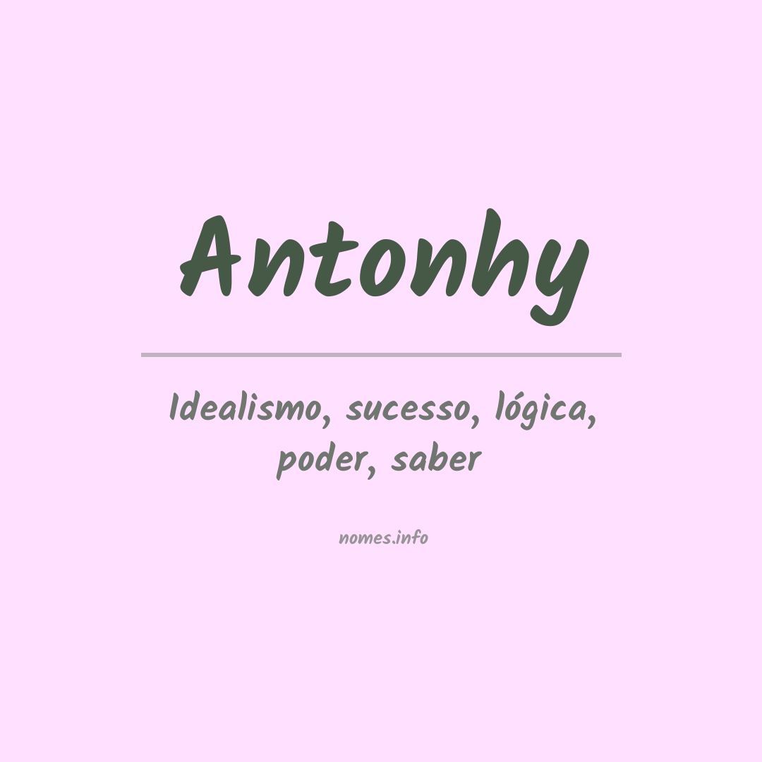 Significado do nome Antonhy